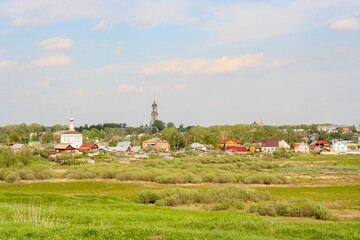 Suzdal, Vladimir Oblast/Russia- May 12th, 2012: A view on Suzdal city from the viewing point