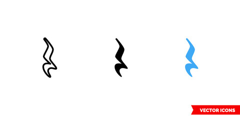 Quarter rest icon of 3 types color, black and white, outline. Isolated vector sign symbol.