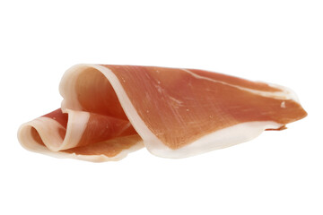 Sliced of jamon isolated on white background