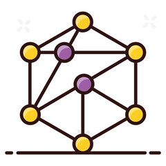 
Network infrastructure icon design, star network structure 
