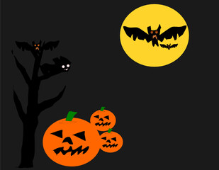halloween pumpkin with bats