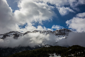 Winter Serra Del Cadi in La Cerdanya, Pyrenees, Spain