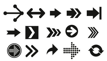 arrows vector collection black. Different black Arrows icons,vector set. Abstract elements for business infographic. Up and down trend.