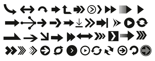 Fototapeta na wymiar arrows vector collection black. Different black Arrows icons,vector set. Abstract elements for business infographic. Up and down trend.