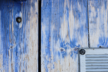 Weathered blue painted wood background