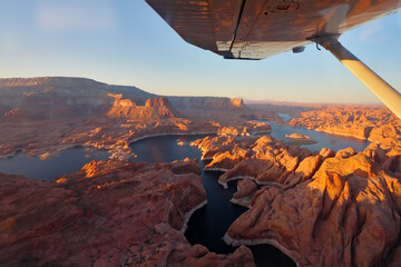 The lake Powell on a sunset