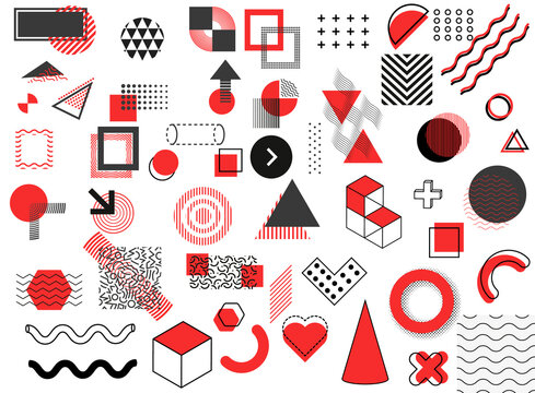 Abstract red and black geometric shape of modern elements cover design. Vector illustration eps10