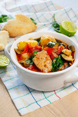 Giambotta in Italy / Marmitako in Spain (Tuna fish soup with potatoes, peppers and tomatoes)