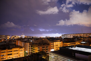 Fototapeta premium Panoramic view of Barcelona at night. Catalonia,Spain