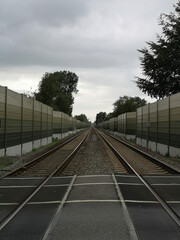 Obraz premium Railroad Crossing in Varel, Germany