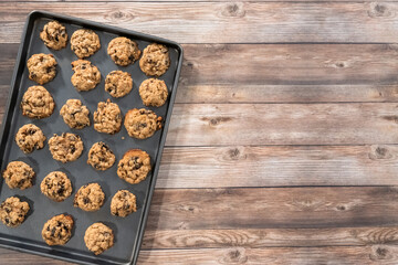 Obraz na płótnie Canvas Chewy oatmeal raisin cookies