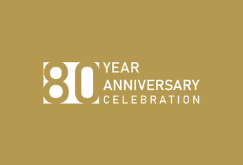 80 years anniversary celebration logotype on gold Background