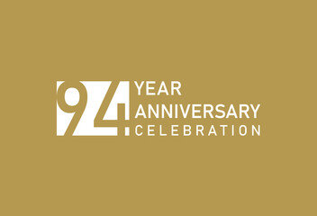 94 years anniversary celebration logotype on gold Background