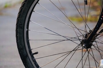 bicycle wheel, mode of transport in Bilbao city Spain