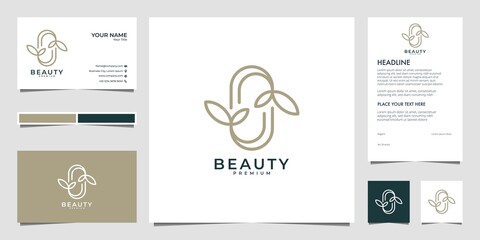 Fototapeta na wymiar beauty nature logo design and business card