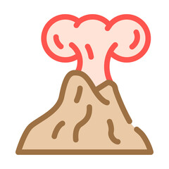 increased volcanic activity color icon vector illustration