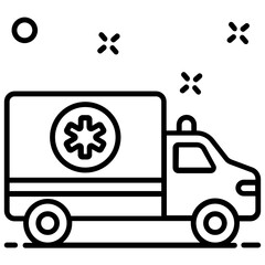 
A vehicle for hospital emergency, ambulance icon design 
