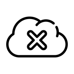 failed access cloud storage line icon vector illustration