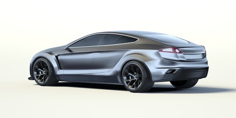 Fototapeta na wymiar 3D rendering of a brand-less generic car