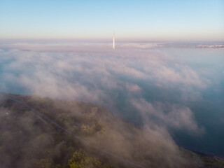 Obraz premium Aerial summer view of Eforie beach, at the Black Sea Coastline, Romania