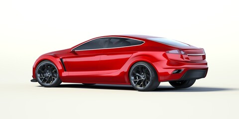 Plakat 3D rendering of a brand-less generic car