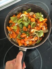 preparing a salad