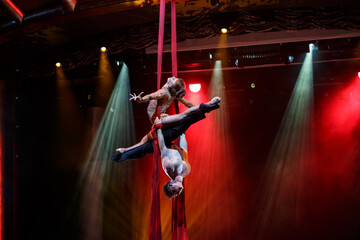 Aerialist  perform live in the show.