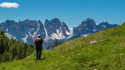 Fototapeta premium Exploration spring day in the beautiful Carnic Alps, Friuli-Venezia Giulia, Italy