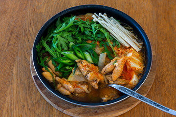 Korean spicy fish roe hot pot which is called Altang