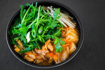 Korean spicy fish roe hot pot which is called Altang
