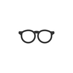 Black flat hipster glasses icon. Isolated on white. eyeglasses with bows.
