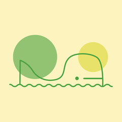 Green fish icon vector template, earth and enviroment, ecology and pollution, no plastic.