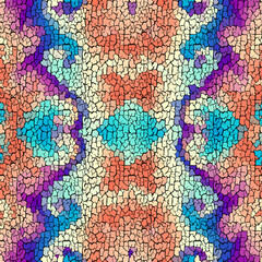 Fototapeta premium Seamless grunge abstract square pattern. Paint grunge cracking.