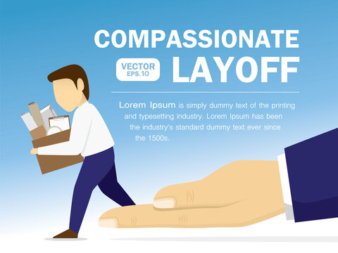 Compassionate Layoff Illustration Vector With Copy Space.