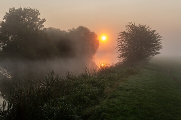 Sunrise on the River Great Ouse in Cambridgeshire