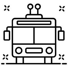 
Electronic tramcar icon design, vector of electric trolleybus concept 
