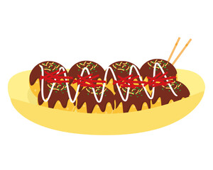 たこ焼きのベクターイラスト