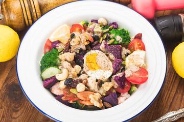 A plate of fresh fitness weight loss salad