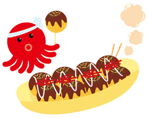 マスタードとケチャップソースをかけたホットドックのベクターイラスト Wall Mural Nisi