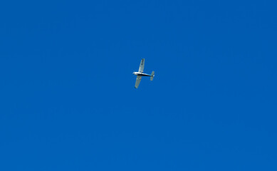 Small Aeroplane with flaps in air down coming in to land