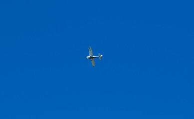 Small Aeroplane with flaps in air down coming in to land