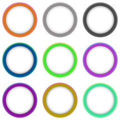 Set of colorful banners. Abstract shapes for design. Banners with sample text.