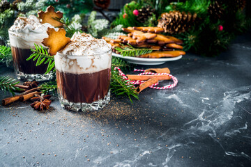 Fototapeta na wymiar Christmas gingerbread hot chocolate
