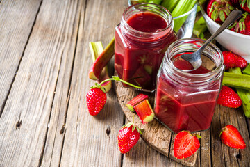 Homemade strawberry rhubarb jam
