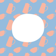 coffee pots and cups background with space for text vector design