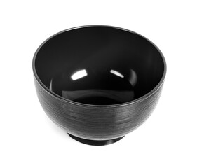 black empty bowl isolated on white background