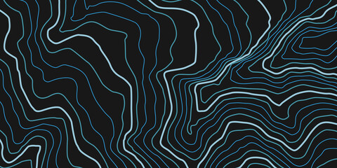 The stylized height map, topographic contour in lines. Concept of a conditional geography scheme & the terrain path. Abstract geometric form. Template, pattern. Design materilal. Vector illustration.