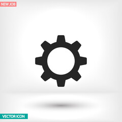 Gears vector icon , lorem ipsum Flat design