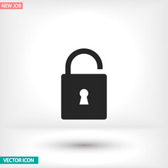 Lock vector icon , lorem ipsum Flat design