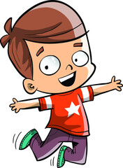 Happy little boy saying hello